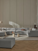Stella Yumuşak Oturumlu Modüler Köşe Kanepe keten, 5-6 Kişilik-Köşe Koltuk-Innature Home-Keten - Açık Bej-Sağ-NowShopFun