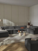 Stella Yumuşak Oturumlu Modüler Köşe Kanepe keten, 5-6 Kişilik-Köşe Koltuk-Innature Home-Keten - Açık Bej-Sağ-NowShopFun