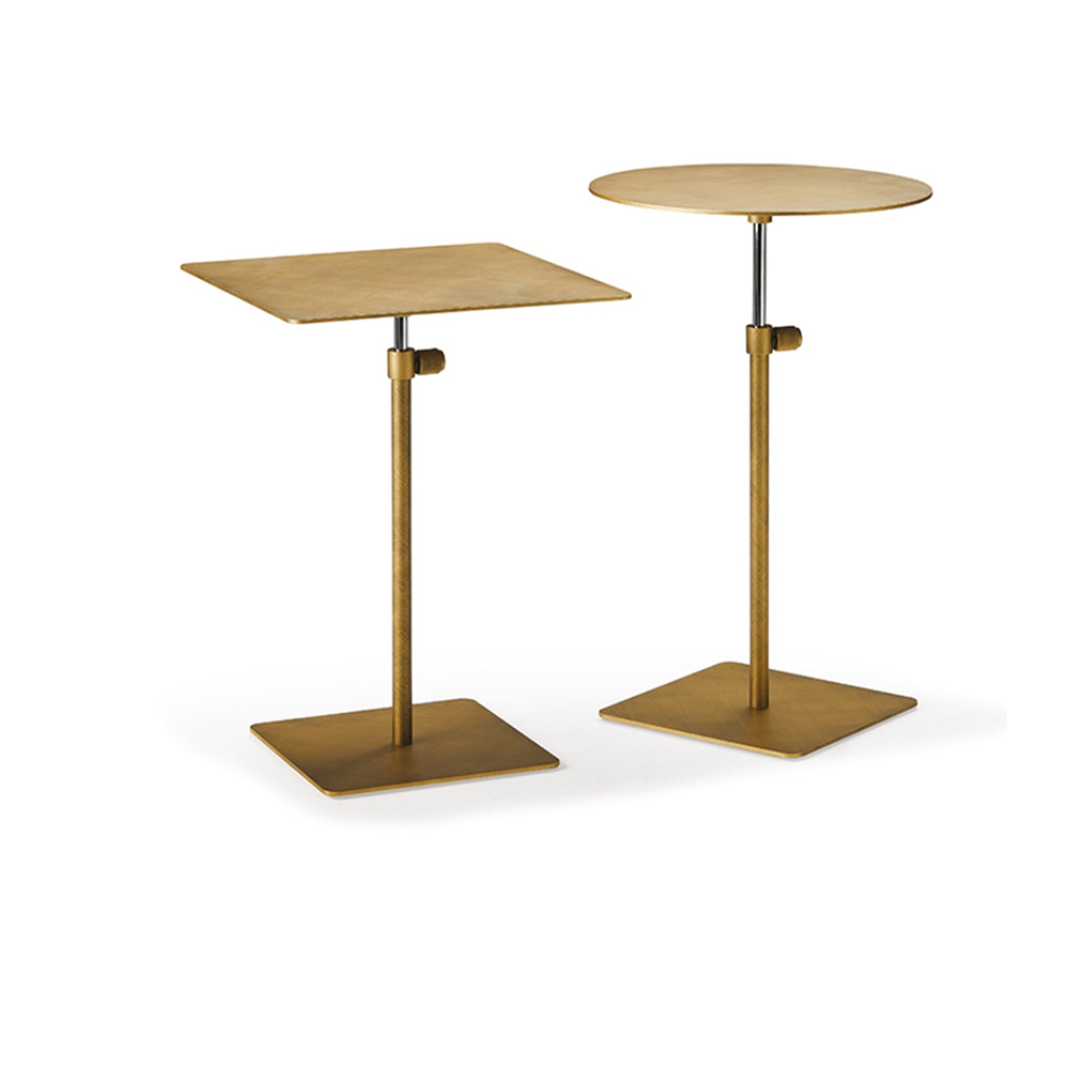 Step Ayarlanabilir 2'li Fırça Darbeli Pirinç Sehpa Seti-Sehpa-Cattelan Italia-NowShopFun