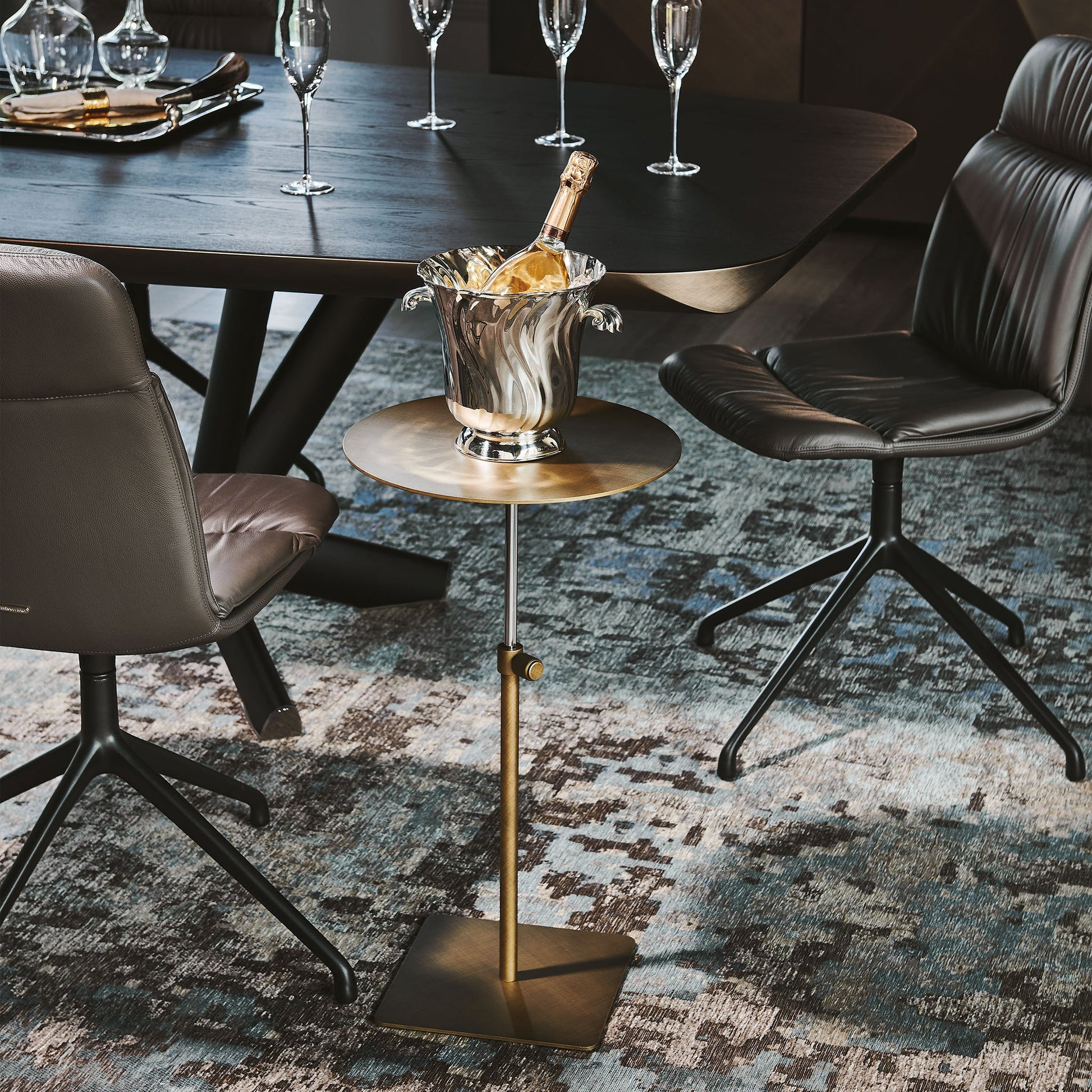 Step Ayarlanabilir Fırça Darbeli Pirinç Sehpa-Sehpa-Cattelan Italia-NowShopFun