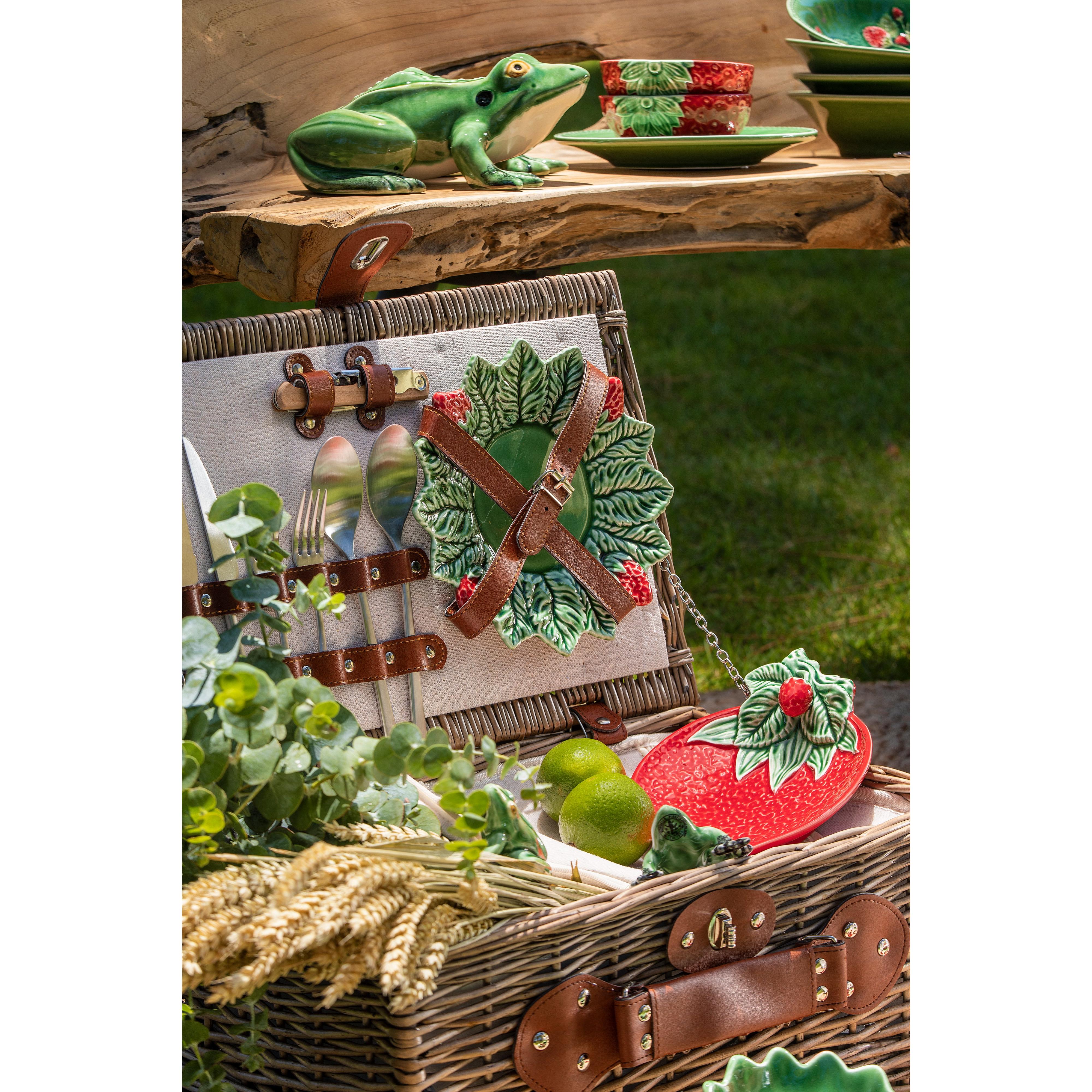Strawberries Yeşil Seramik Yemek Tabağı