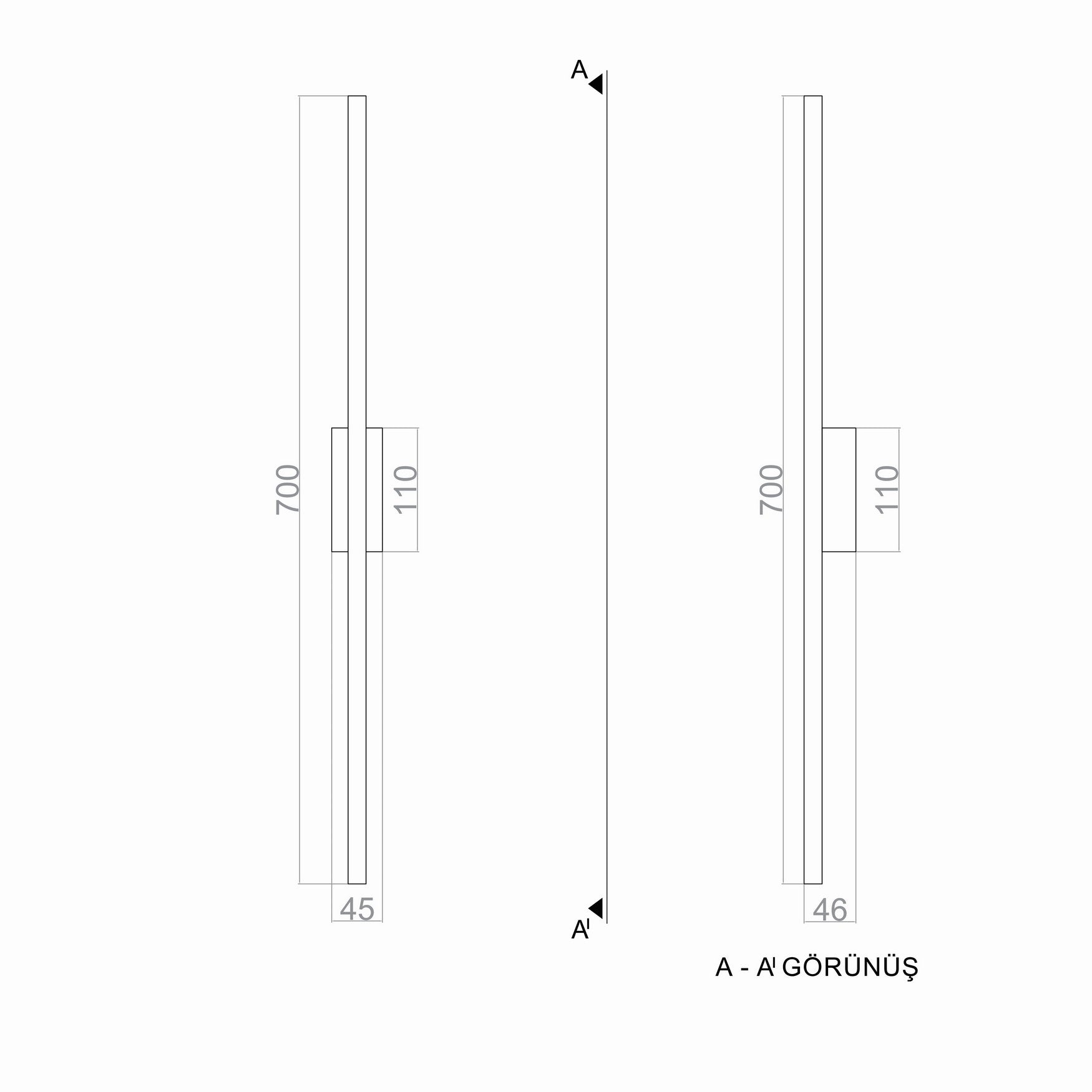 Sword Led Duvar Aplik 70 Cm