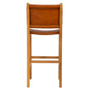 Taba Rengi Deri Oturumlu Bistro Teak Naturel Renk Sandalye Y. 65 cm-Artika Design-NowShopFun