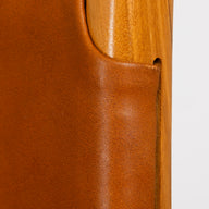 Taba Rengi Deri Oturumlu Bistro Teak Naturel Renk Sandalye Y. 65 cm-Artika Design-NowShopFun