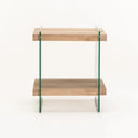 Table De Nuit Ahşap Cam Yan Sehpa
