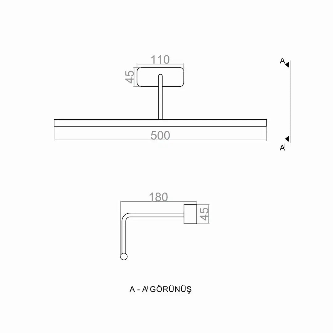 Tablo Led Duvar Aplik 50 Cm