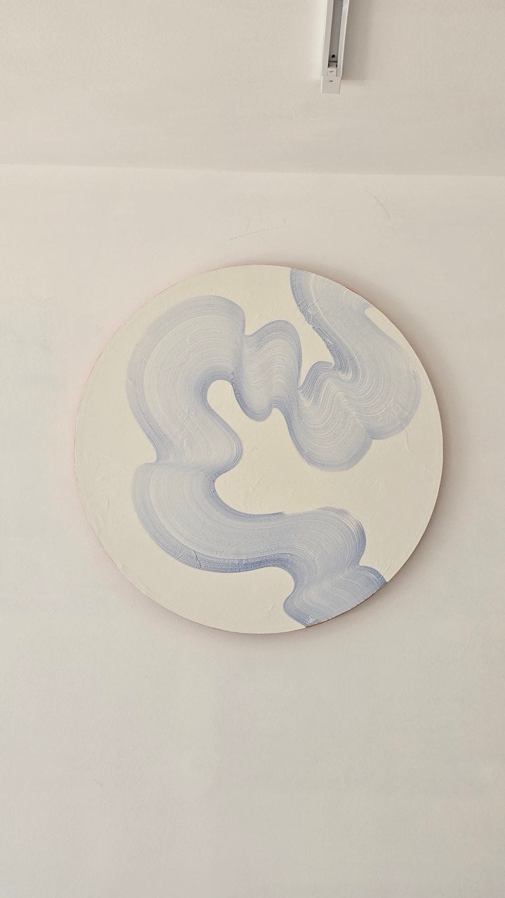 Tablo Mavi Dalga Yuvarlak Tablo-Tablo-VİDİ Art Studio-NowShopFun