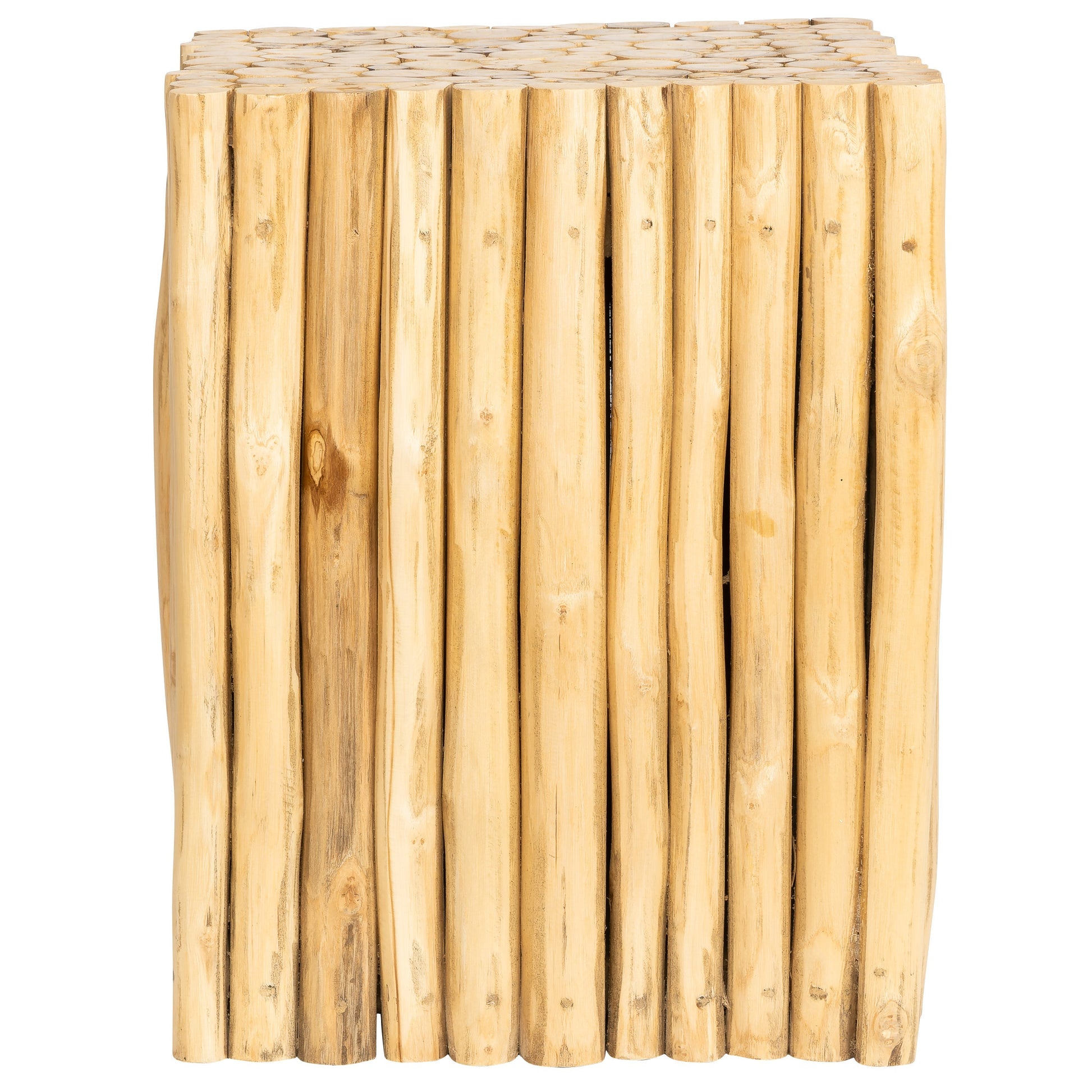Tabure Teak Küp Form Drift Ahşap