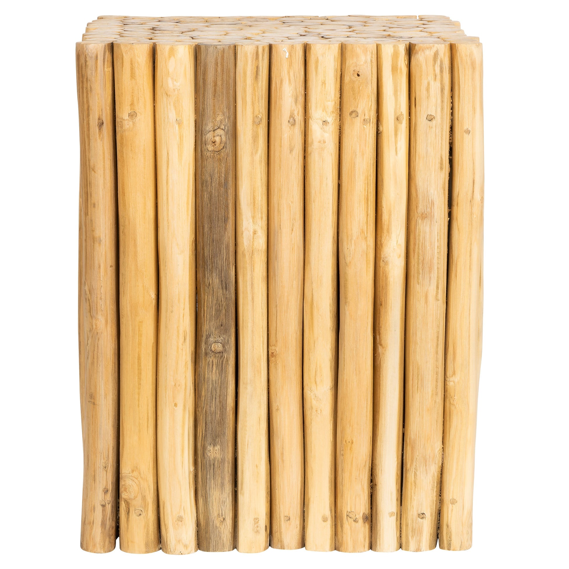 Tabure Teak Küp Form Drift Ahşap