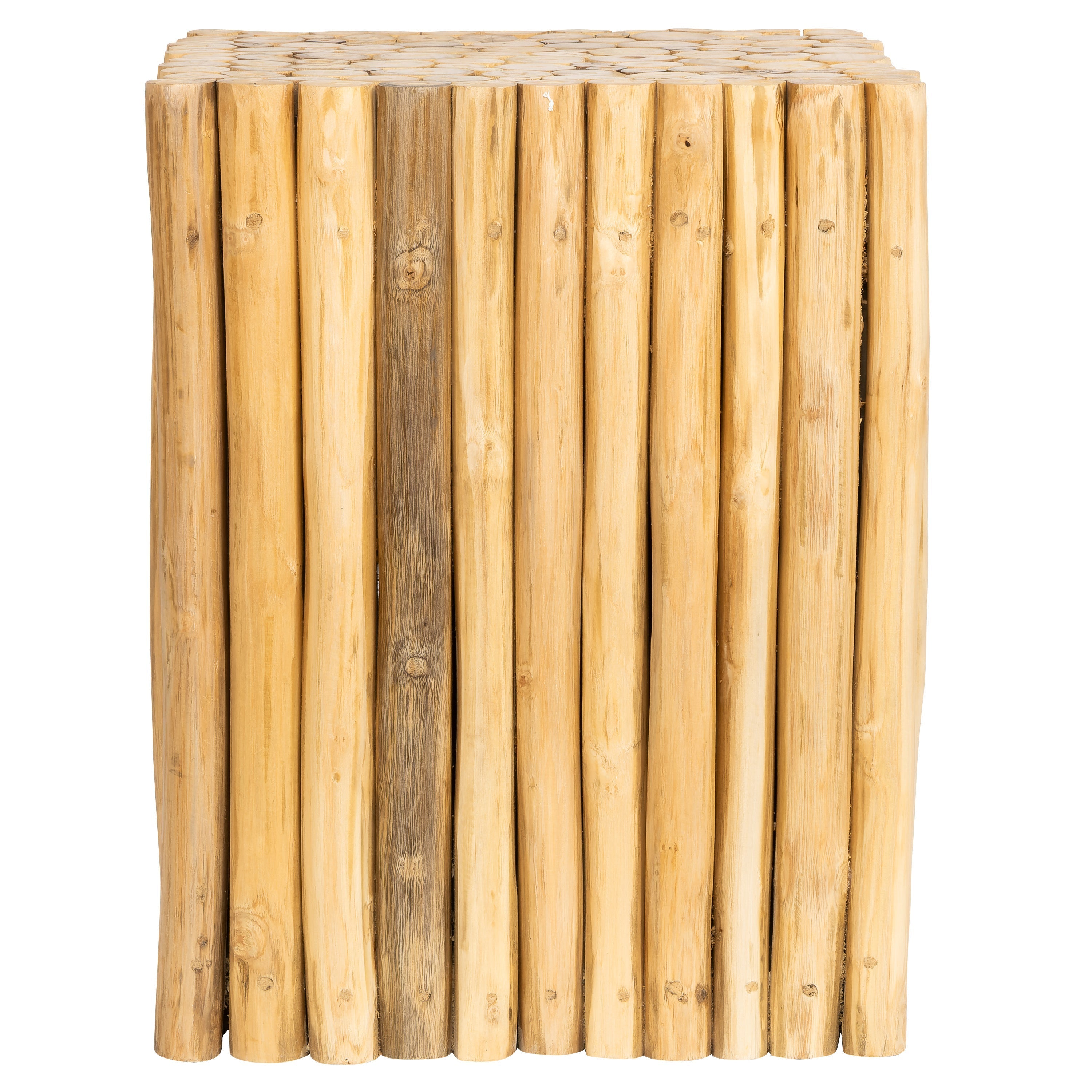 Tabure Teak Küp Form Drift Ahşap