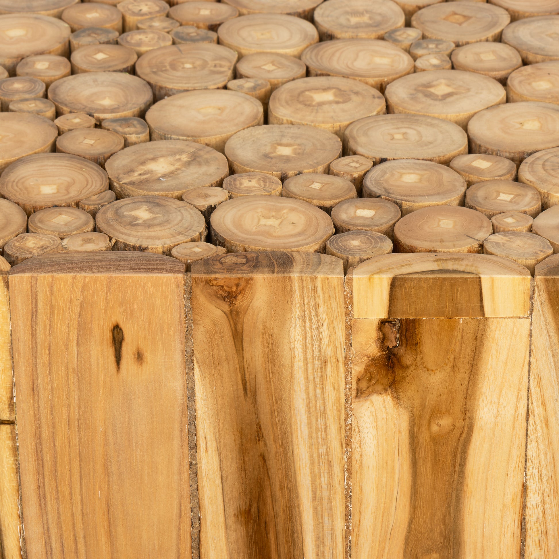 Tabure Teak Küp Form Drift Ahşap