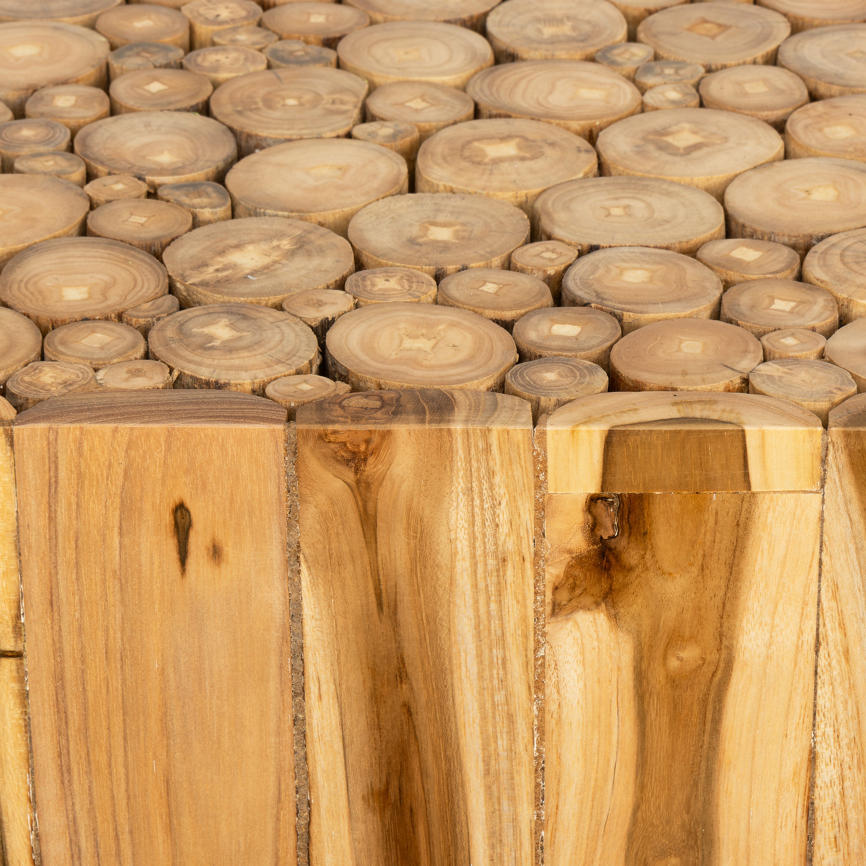 Tabure Teak Küp Form Drift Ahşap