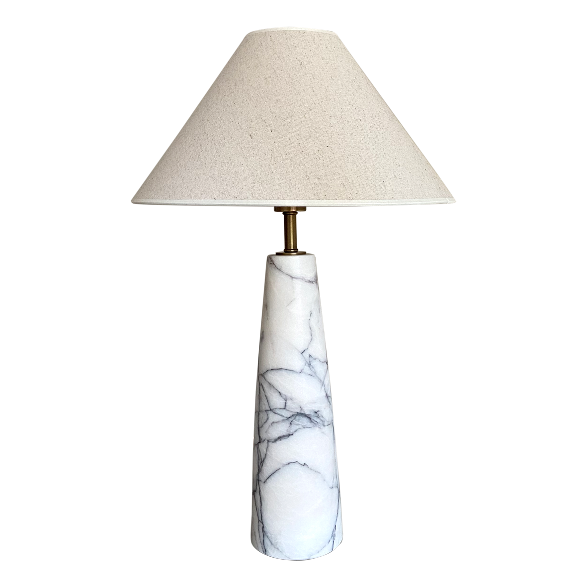 Tall Cone01 Beyaz/Gri Mermer Abajur-Abajur-Y19 Design-NowShopFun