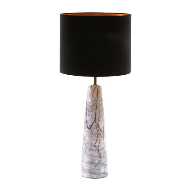 Tall Cone02 Siyah/Beyaz Mermer Abajur