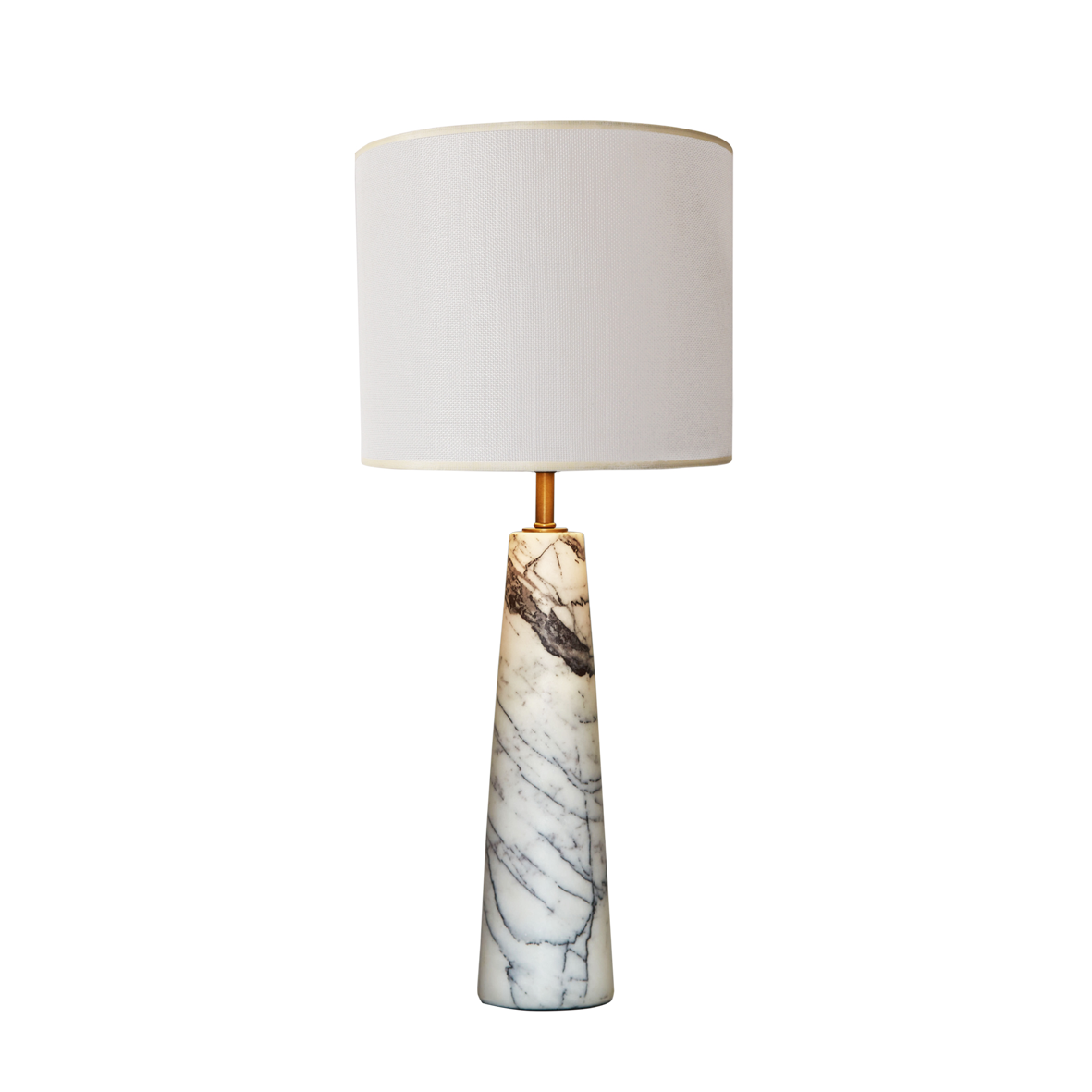 Tall Cone03 Beyaz/Gri Mermer Abajur