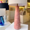 Tall Cone Pembe Traverten Abajur