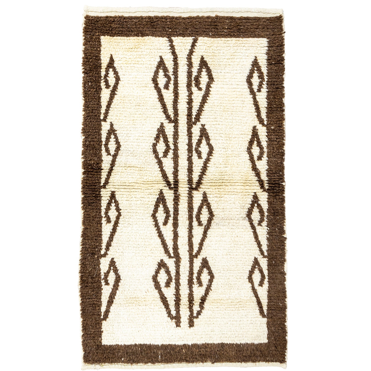 Tamara Bereket Desenli Yün Tülü Halı 96x175 cm-TURKISH HANDWOVEN RUGS-Soho Antiq-NowShopFun
