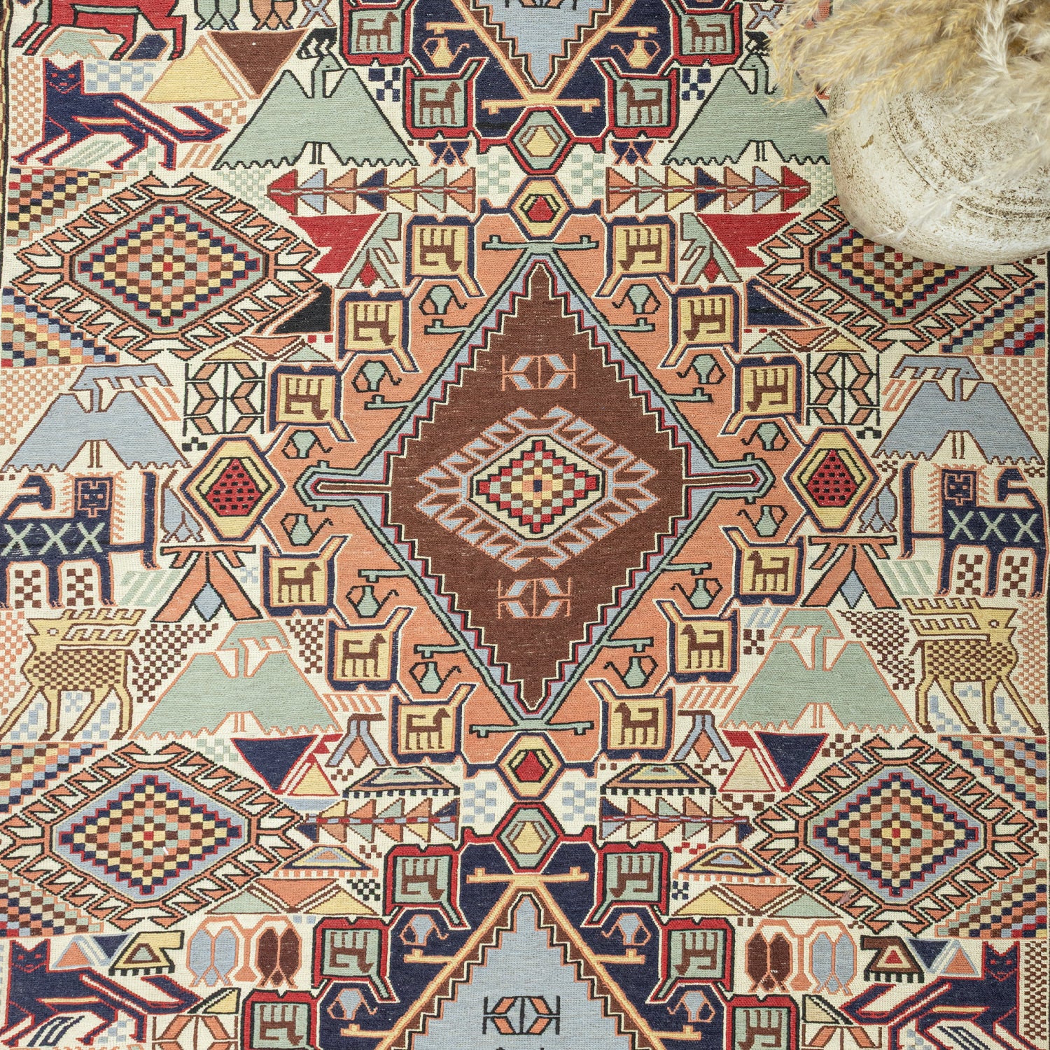 Tara Geometrik İran Sumak Kilim 130X207 Cm