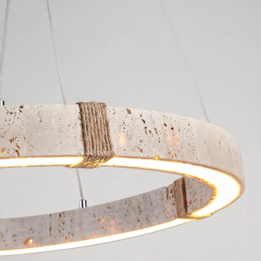 Traverten Tasarım Led Halka Sarkıt Avize