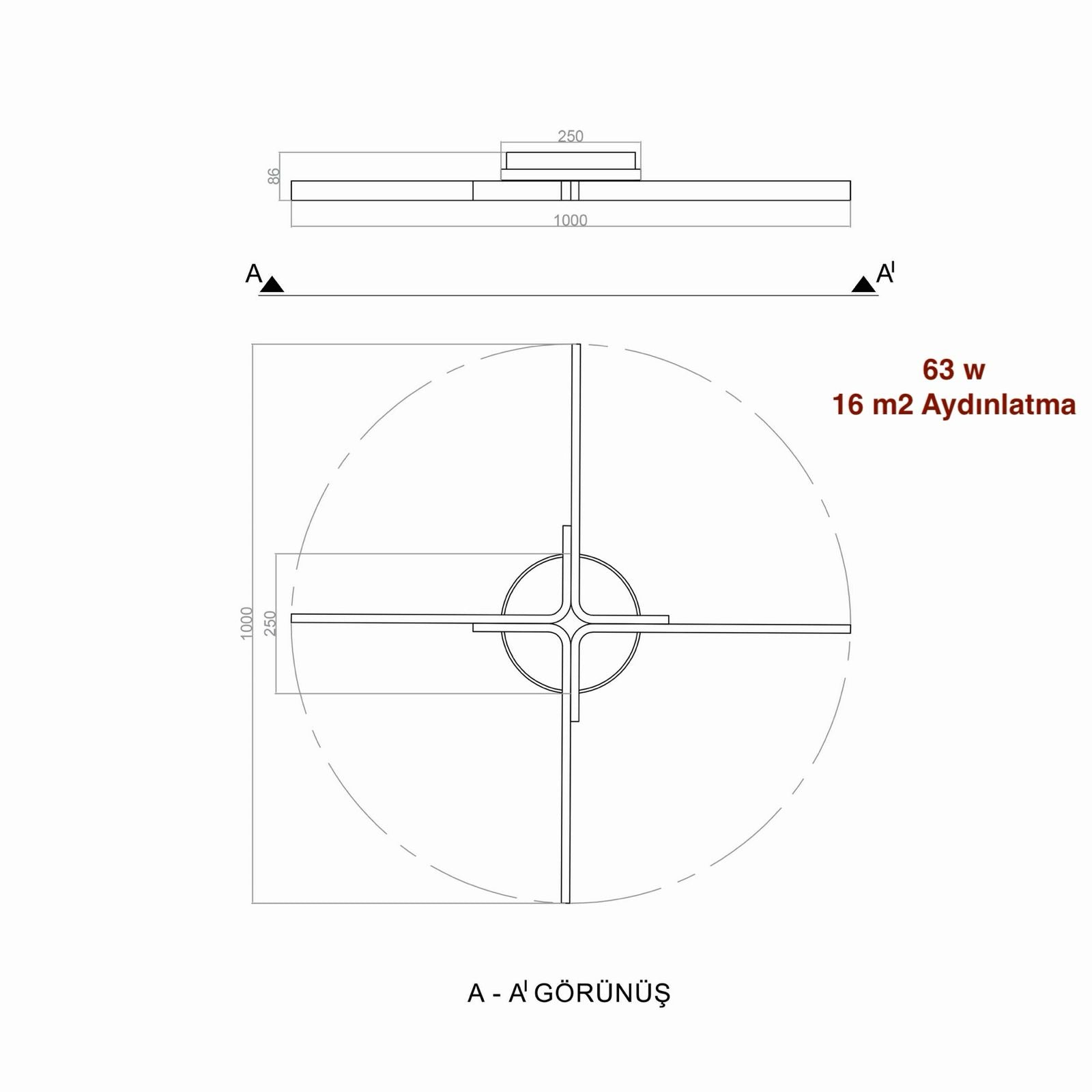 Tavan Led Avize Clessidra 100cm Plafonyer