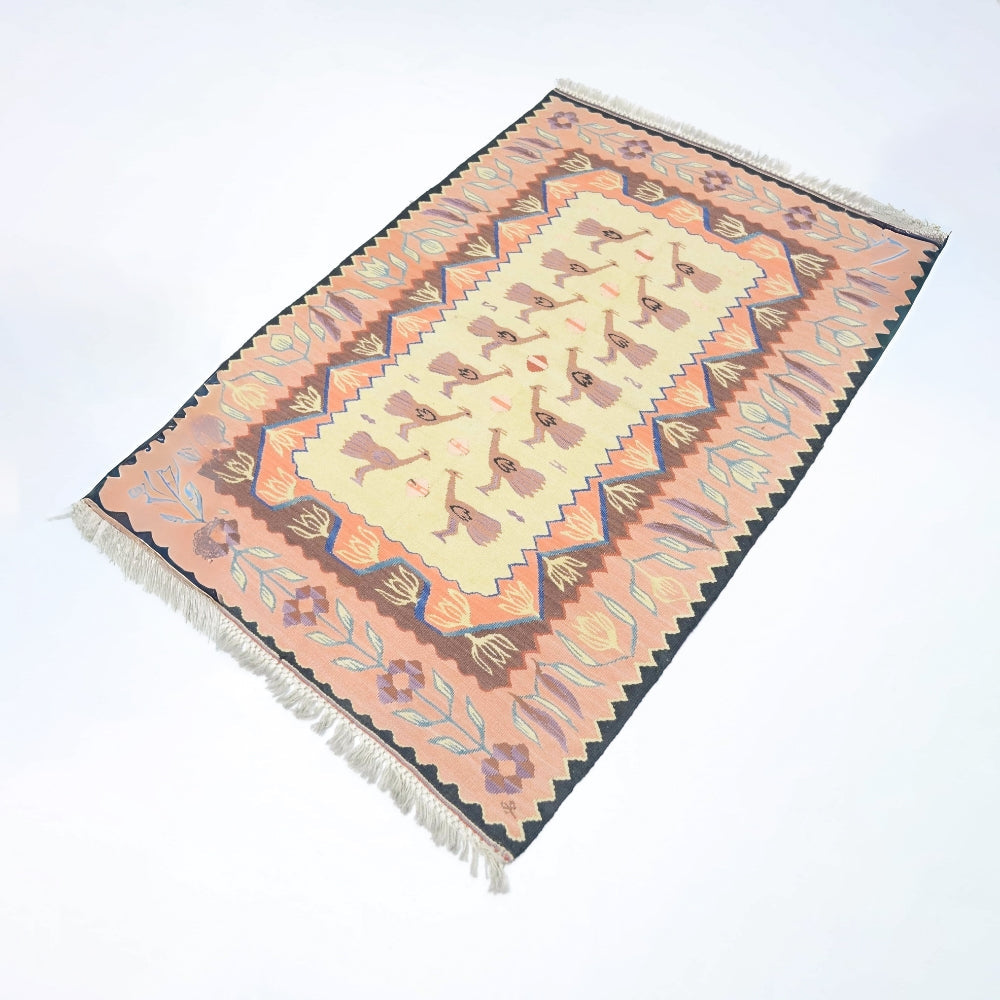 Tavus Kuşu Motifli Antik Süper İnce Kilim-Kilim & Halı-KilimCo-NowShopFun
