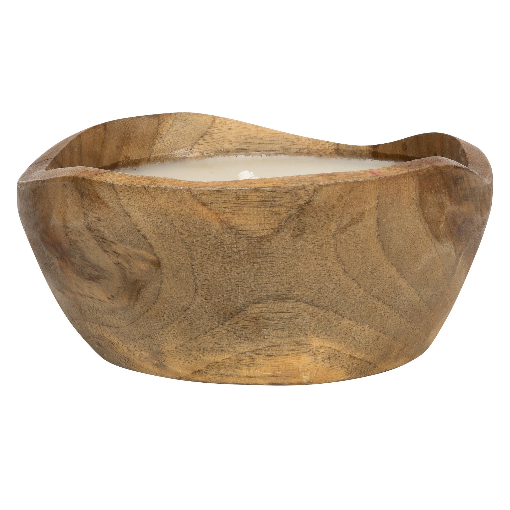 Teak Oymalı Yuvarlak Form Dekoratif Mum