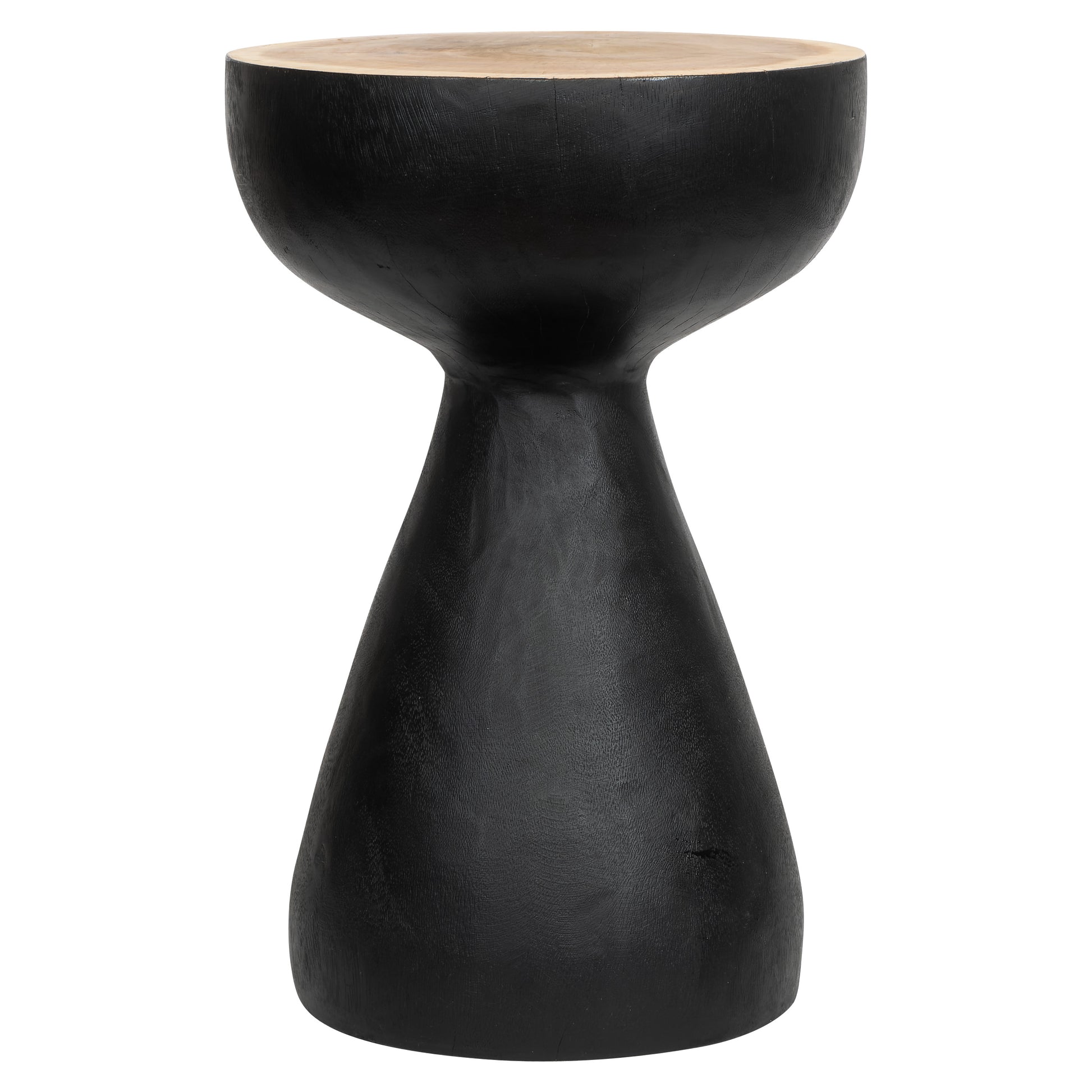 Teak Siyah Üst Naturel Tabure