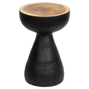 Teak Siyah Üst Naturel Tabure