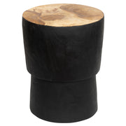 Teak Siyah Üst Naturel Tabure