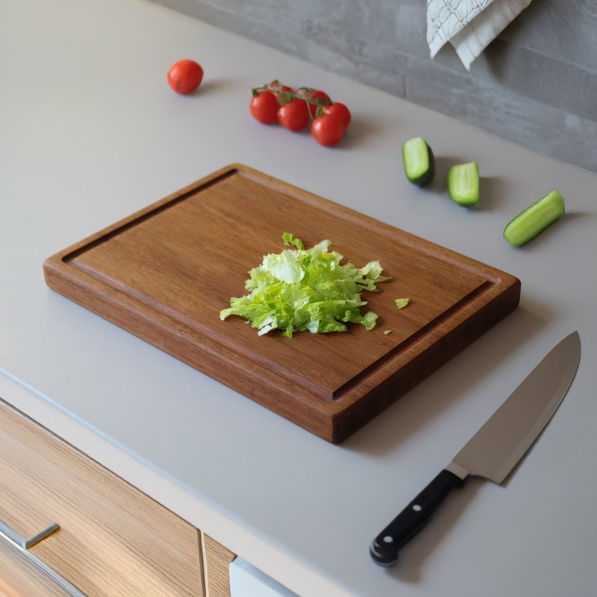 Tek Parça İreko Ağacı Kesme Ve Servis Tahtası, El Yapımı