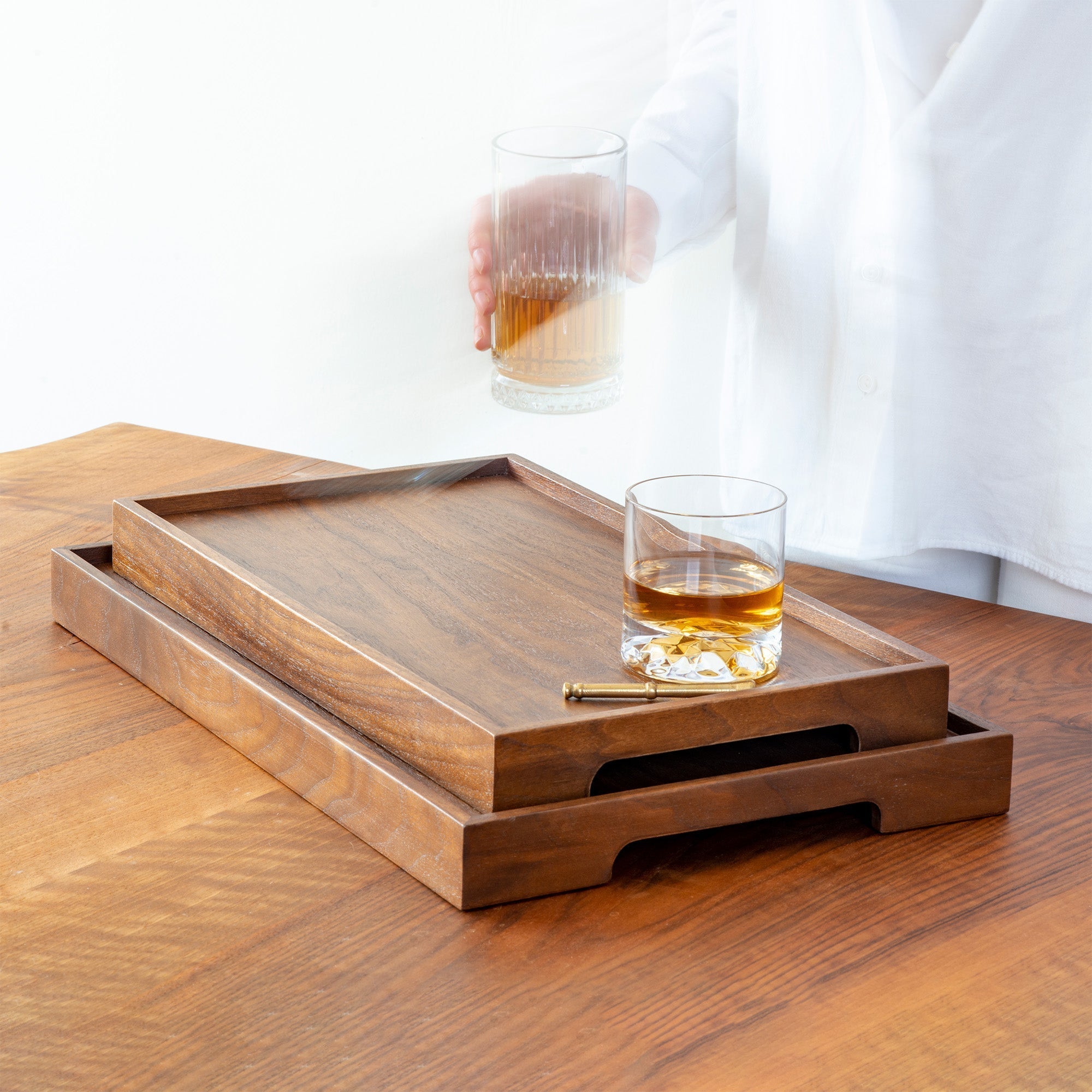 Edge Meşe Tepsi Seti