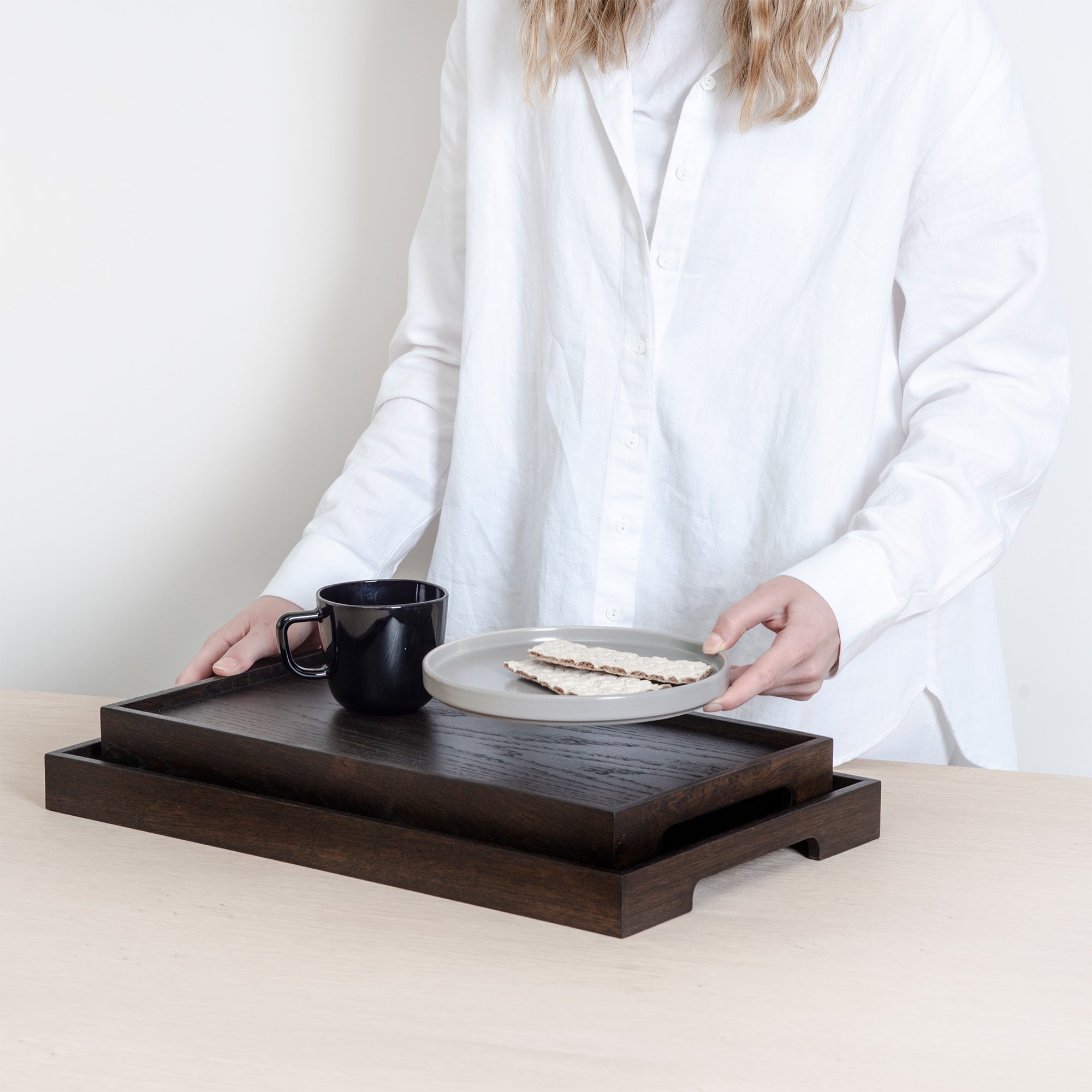 Edge Meşe Tepsi Seti