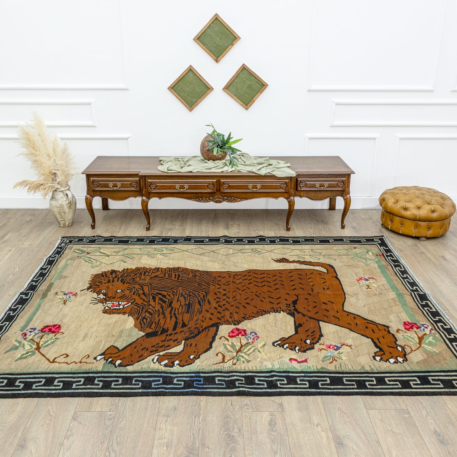 Terra Aslan Desenli El Dokuma Kilim 177x263 cm