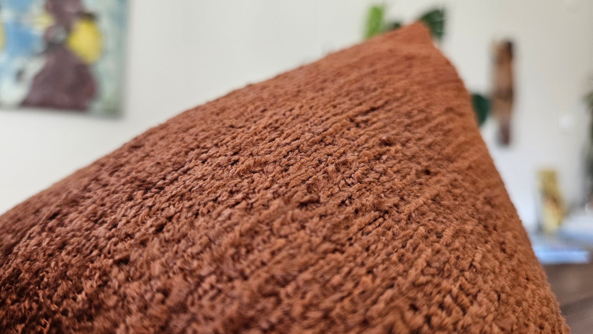 Terracotta Dokulu Kadife Yastık Kılıfı