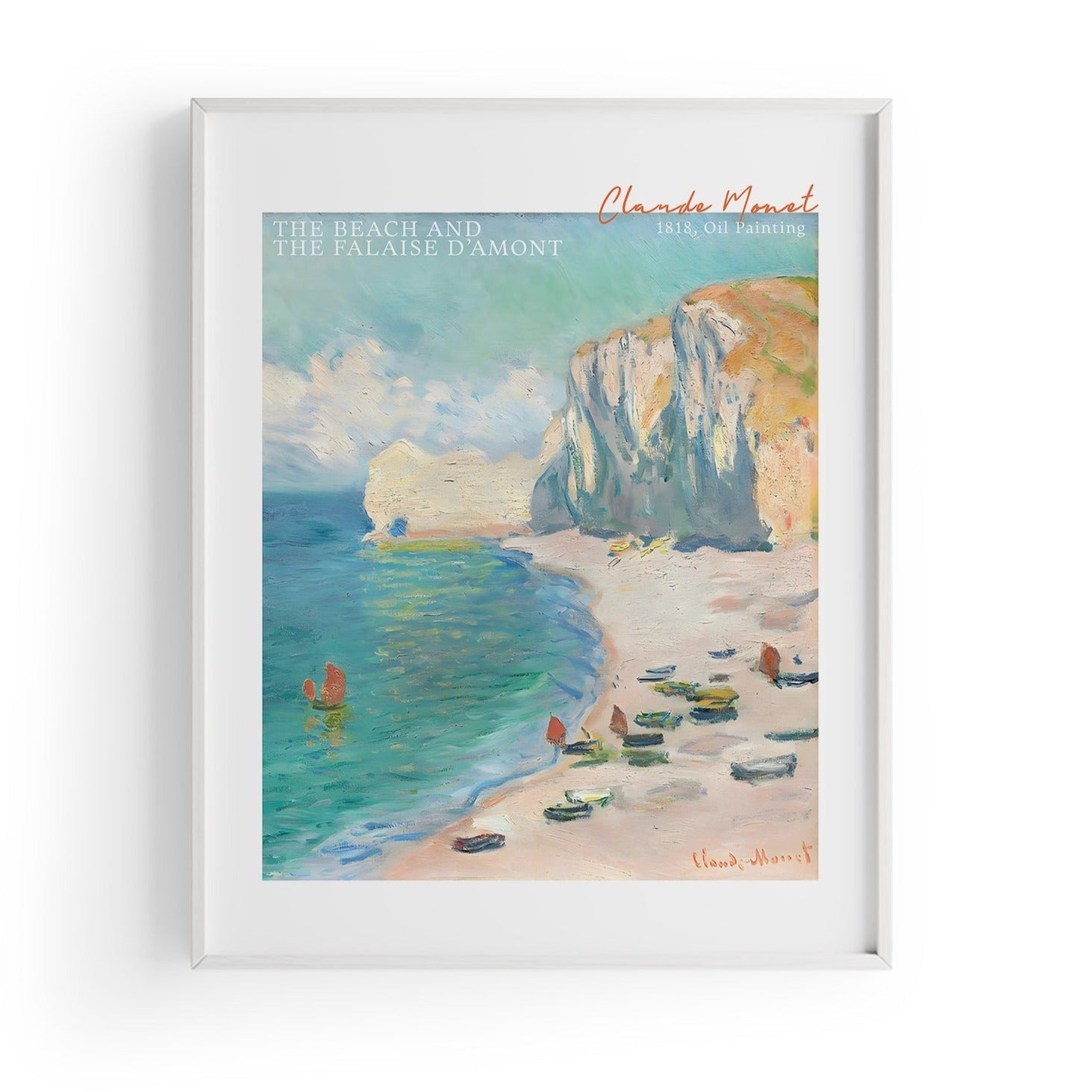 The Beach And The Falaise D'Amont Claude Monet Baskı
