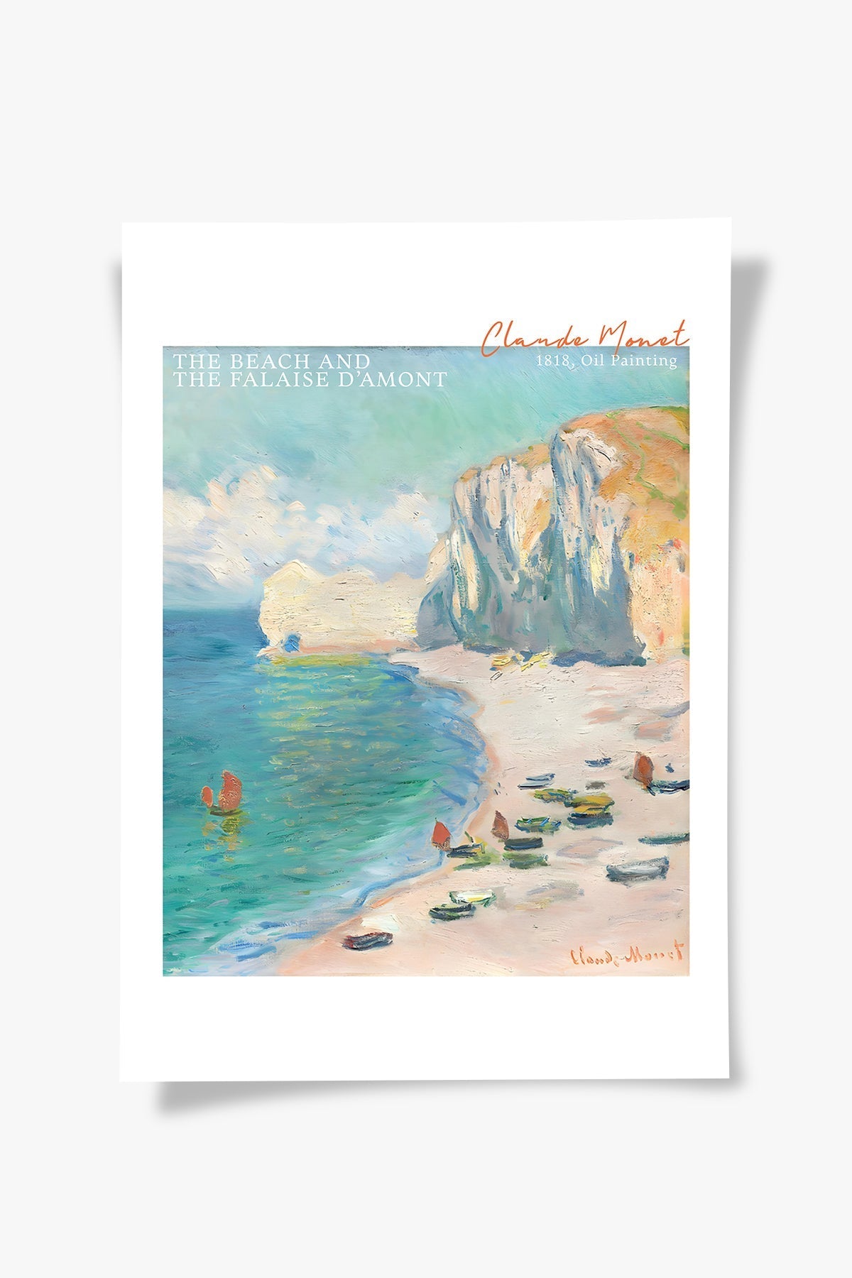 The Beach And The Falaise D'Amont Claude Monet Baskı