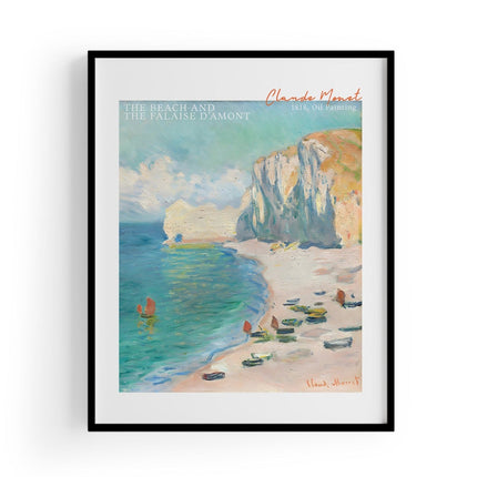 The Beach And The Falaise D'Amont | Claude Monet Baskı-Baskı-ODA.products-30x40 cm-Siyah Çerçeve-NowShopFun