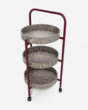 The Peria-Loop Tray Servis Arabası-Gata Design-Bordo Ral3005-NowShopFun
