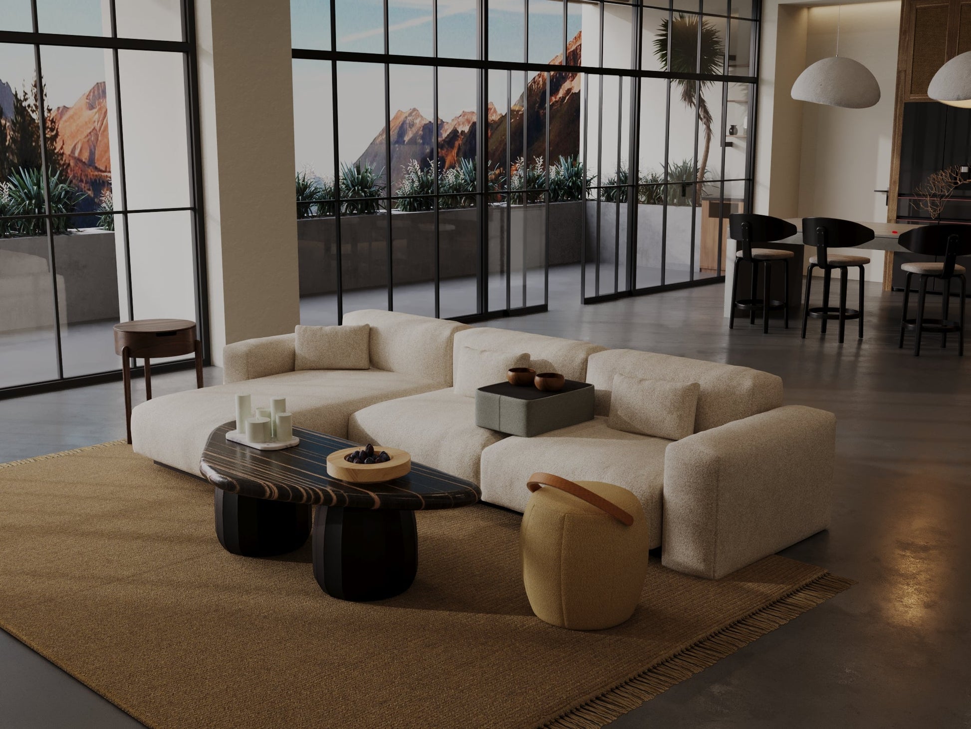 Tierra 3'lü Daybed Koltuk - Krem