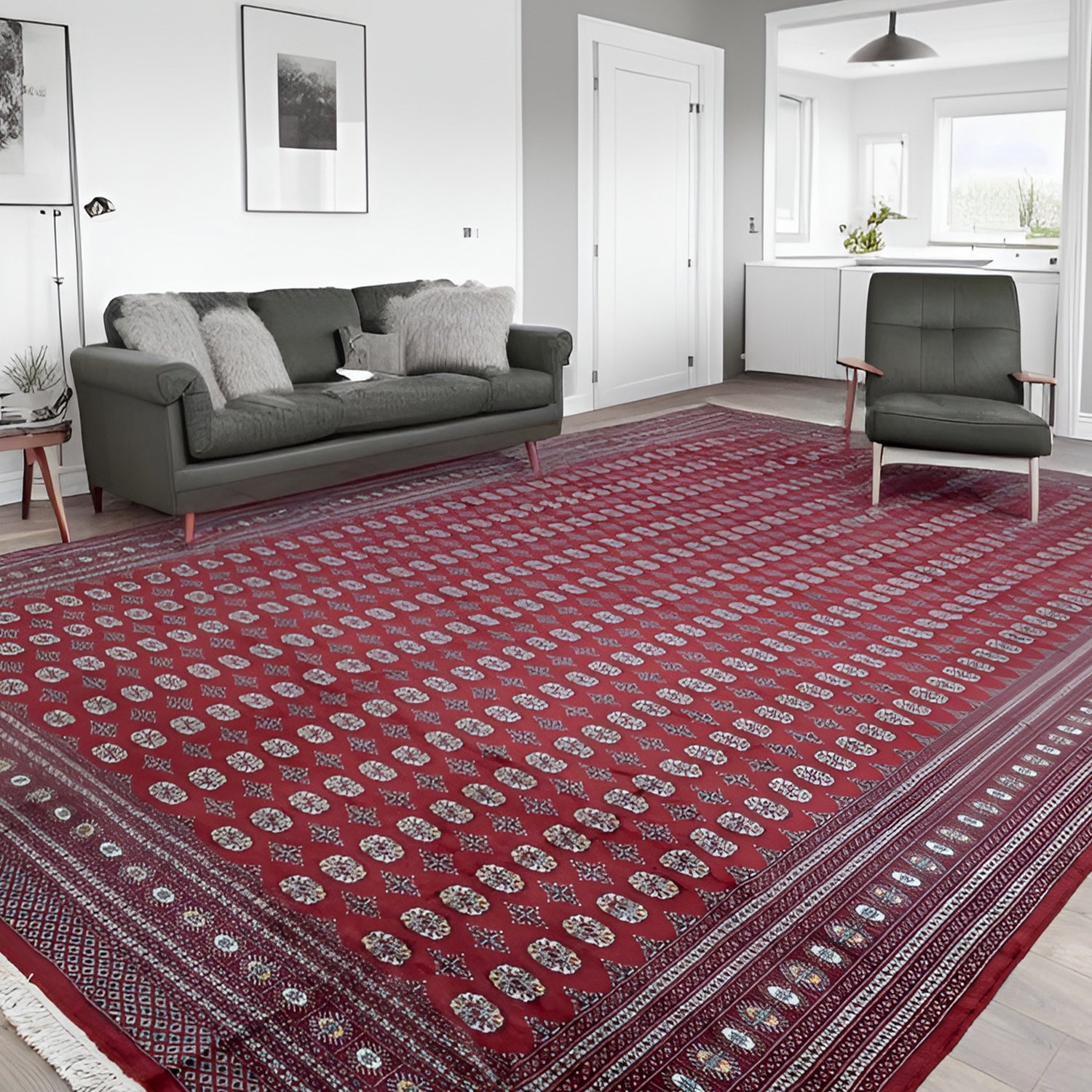 Tılla Geleneksel Türkmen Desenli El Dokuma Türkmen Halısı 365x555 cm-Kilim & Halı-Soho Antiq-NowShopFun