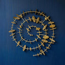 Time Spiral Metal Duvar Dekoru – 3D Modern Gold Duvar Aksesuarı / Time Spiral Metal Wall Decor – 3D Modern Gold Wall Sculpture