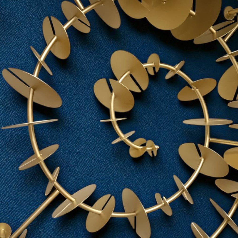 Time Spiral Metal Duvar Dekoru – 3D Modern Gold Duvar Aksesuarı / Time Spiral Metal Wall Decor – 3D Modern Gold Wall Sculpture