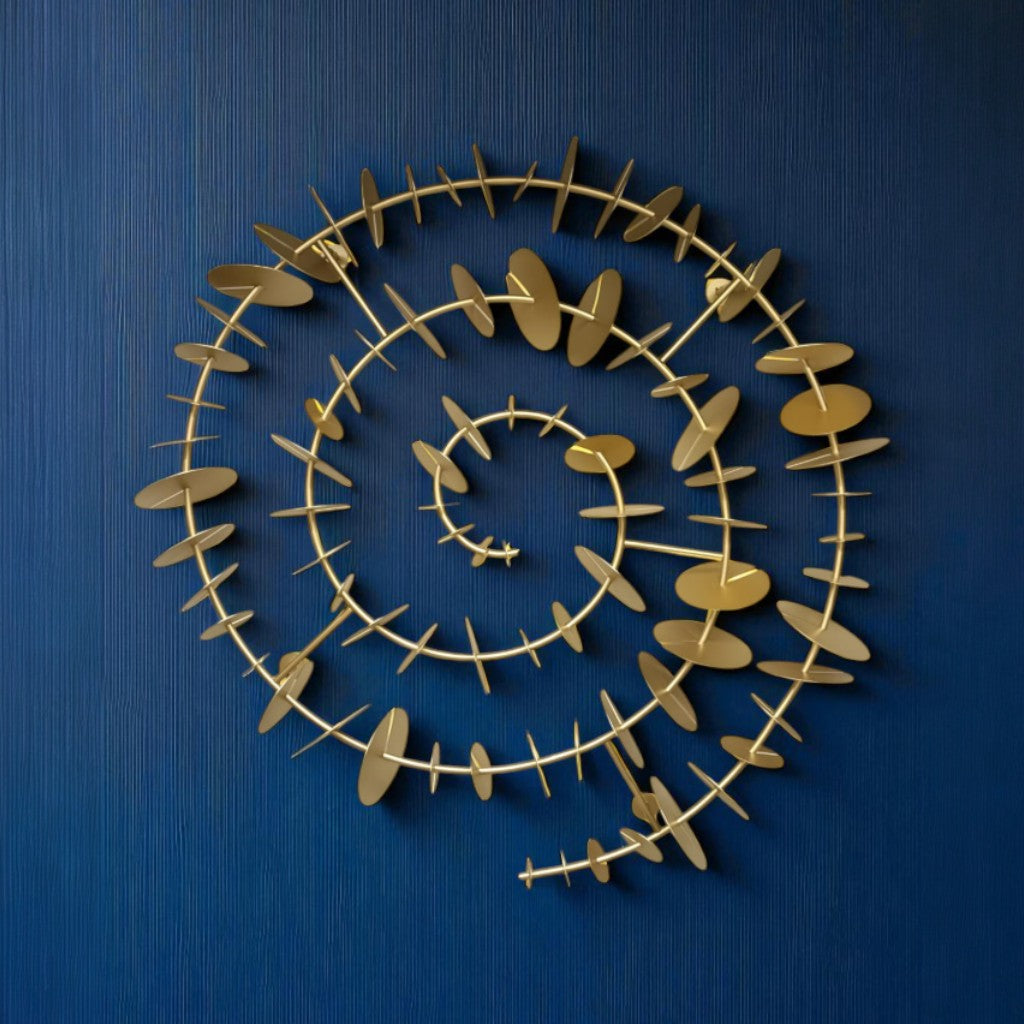 Time Spiral Metal Duvar Dekoru – 3D Modern Gold Duvar Aksesuarı / Time Spiral Metal Wall Decor – 3D Modern Gold Wall Sculpture