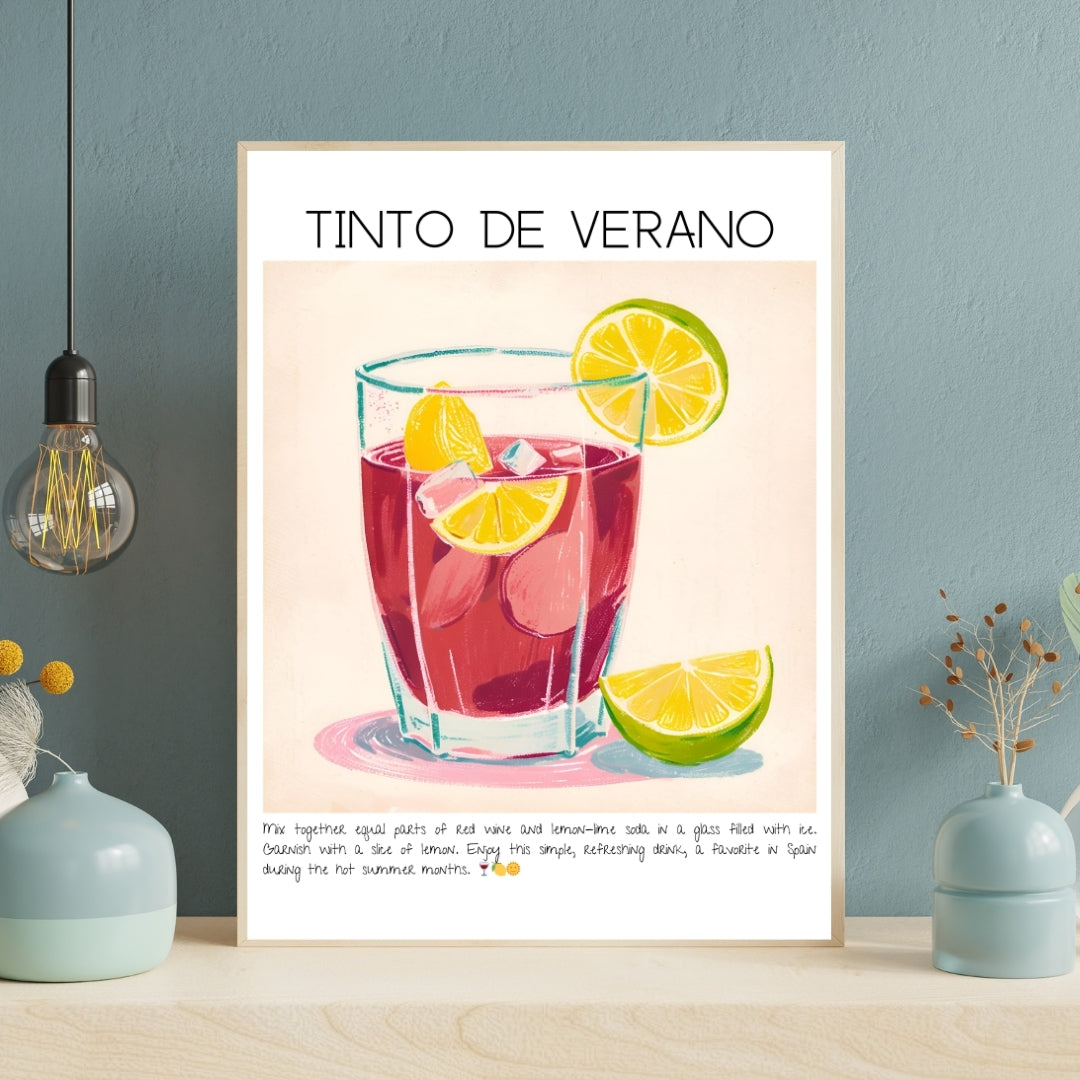 Tinto De Verano Cocktail Art Print Tasarım Poster-Tablo-Muff Atelier-21x30cm-NowShopFun