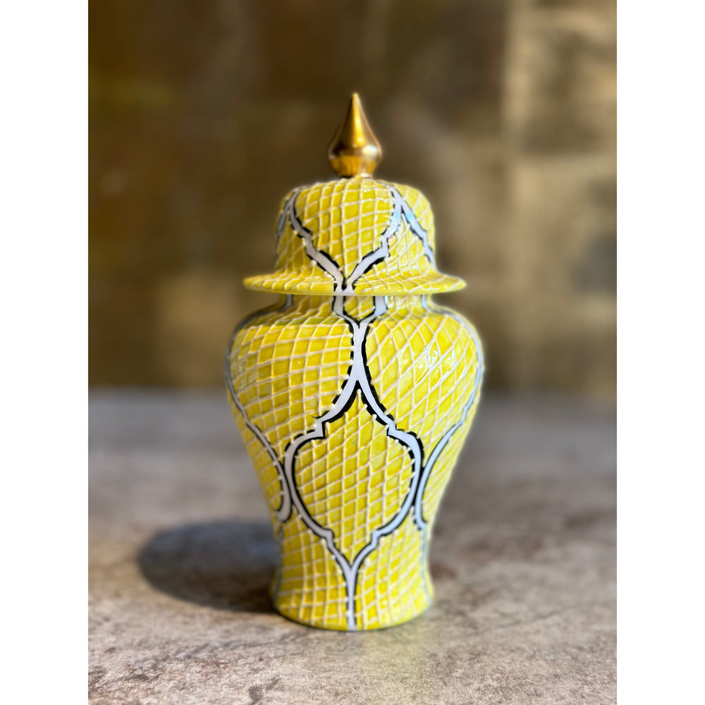 Tissue Desen Şah Küp-Dekoratif Ürün-Saleenart Design Objects-Yellow-NowShopFun