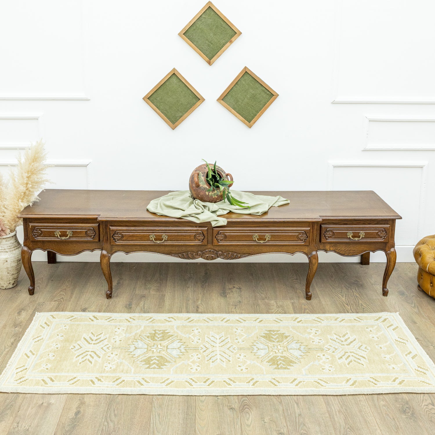 Tiva El Dokuma Dekoratif Yolluk 70x206 cm-Kilim & Halı-Soho Antiq-NowShopFun