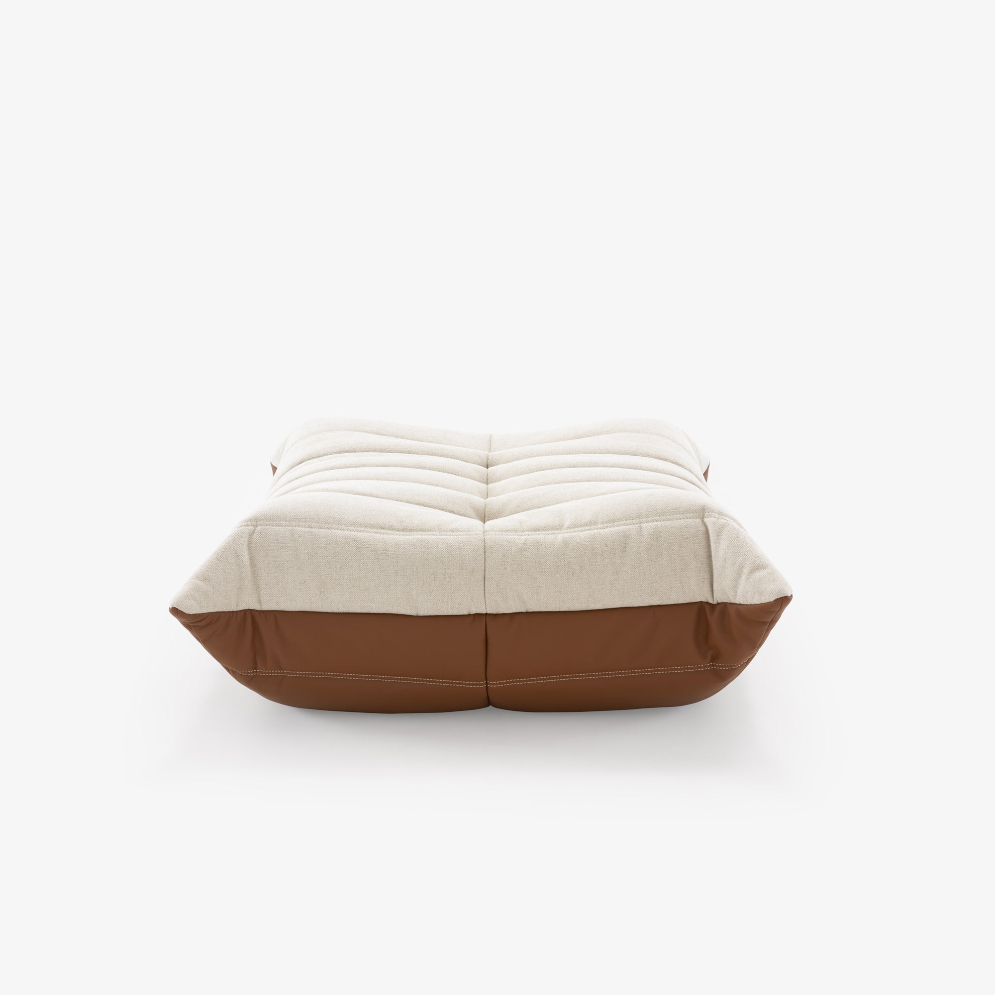 TOGO Deri Ve Keten Döşemeli Puf-Puf-Innature Home-Kahve - Bej-NowShopFun
