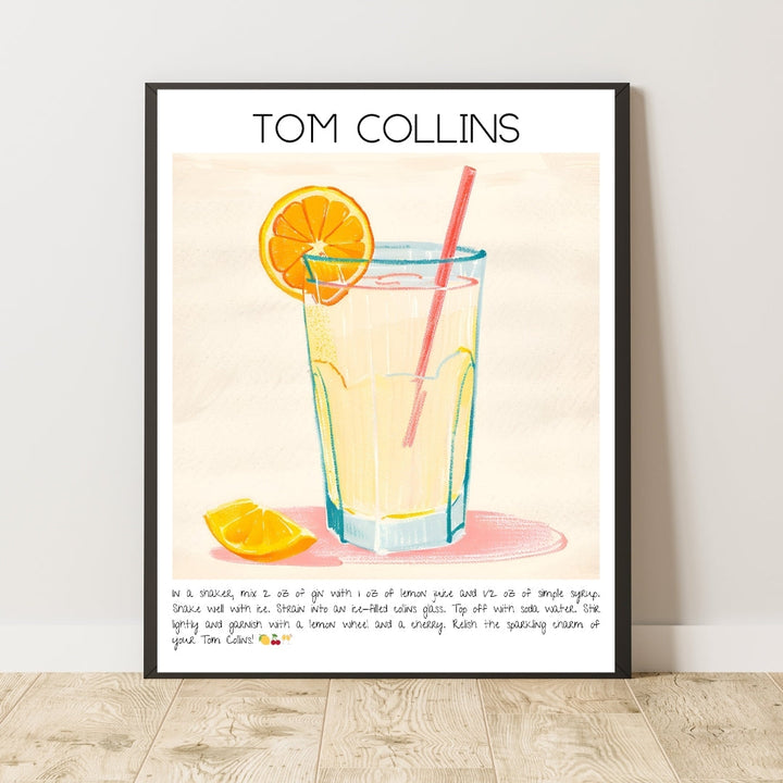 Tom Collins Cocktails Art Print Poster-Tablo-Muff Atelier-21x30cm-NowShopFun