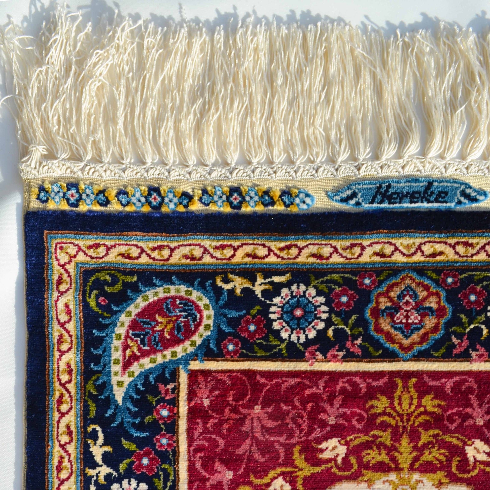 Tophane Saat Kulesi Desenli Saf İpek El Dokuma Duvar Halısı (40x57 Cm)