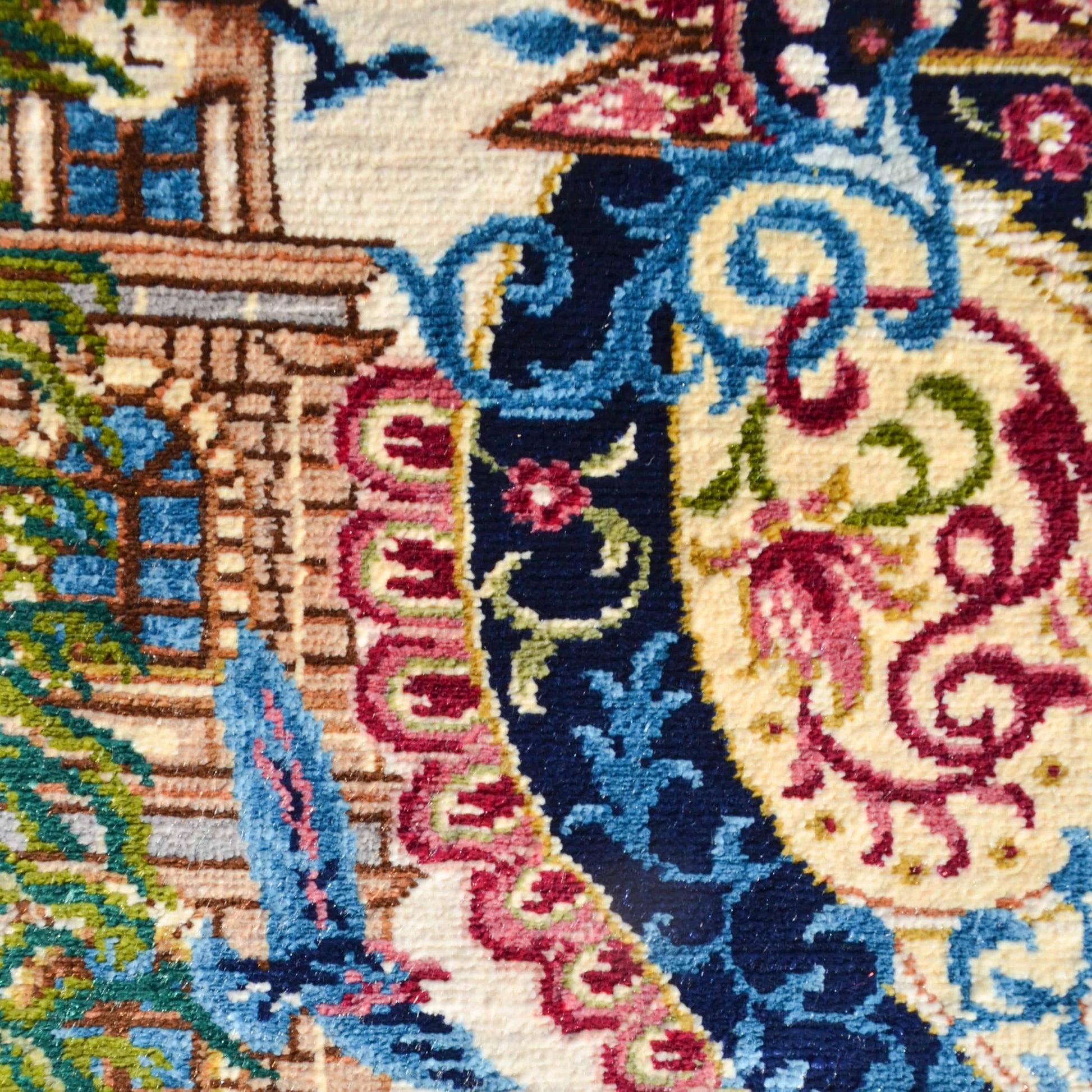 Tophane Saat Kulesi Desenli Saf İpek El Dokuma Duvar Halısı (40x57 Cm)